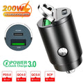 R&z - Car Charger 12-24V Lighter Fast Charging Car USB Type C Charger for Xiaomi Samsung Huawei iPhone Power