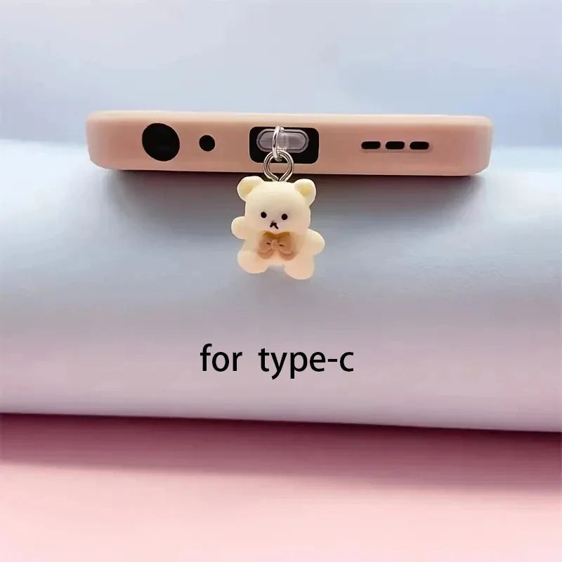 R&z - Cute Bear Phone Dust Plug Decorative Accessories for Phone
