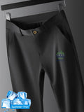 R&z -  Summer Thin Ice Silk Business Pants Men Elastic Waist Classic Work