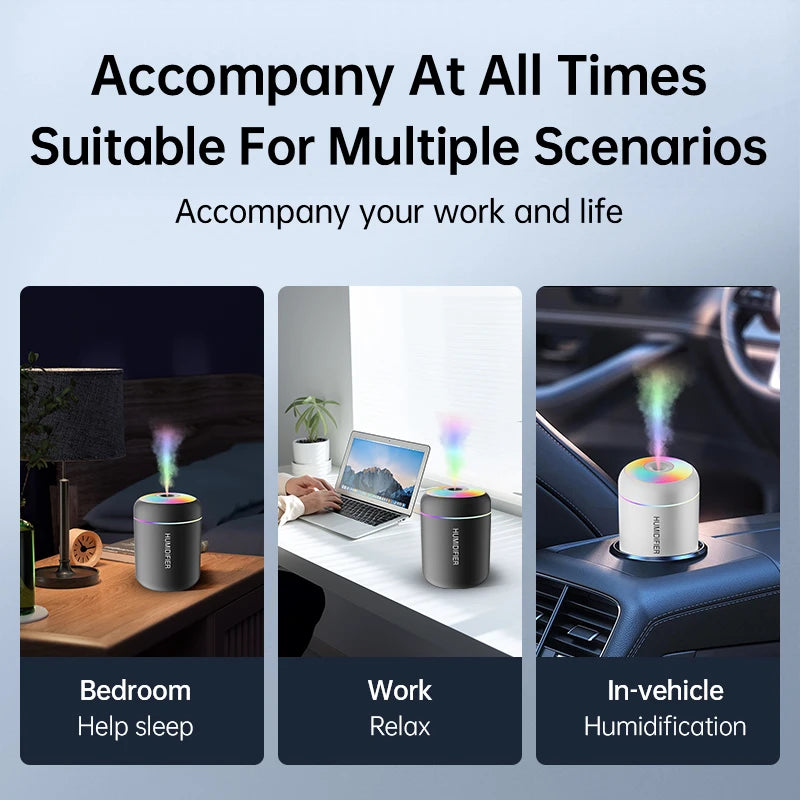 R&z -  USB Electric Aroma Diffuser Essential Oil Purifier Aromatherapy Mist Maker Lights For Car Home Bedroom