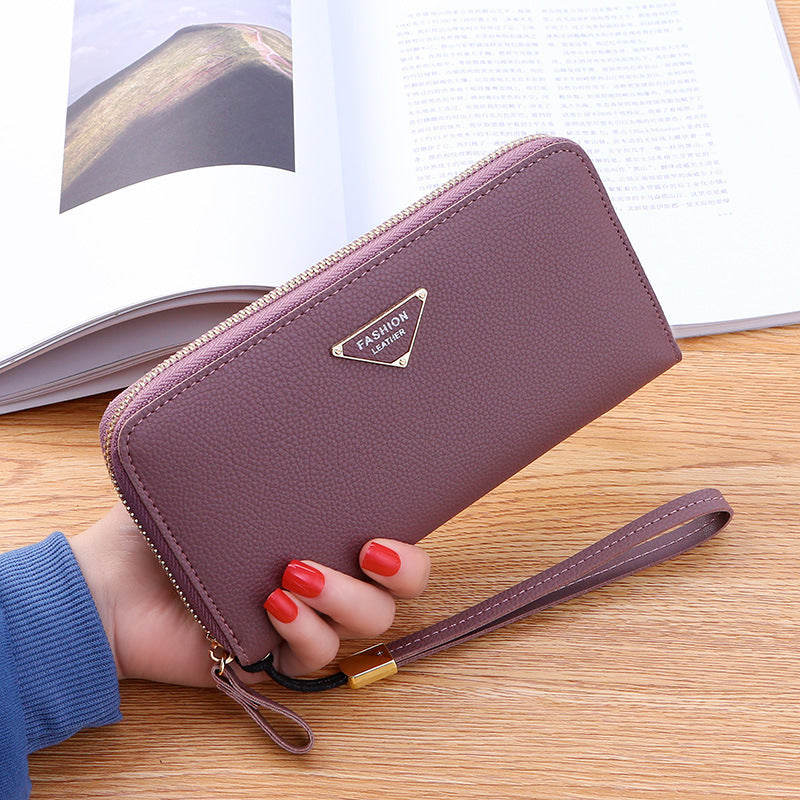 Large Capacity Casual Ladies Wallet with Lychee Pattern