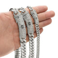6-14mm Gold Silver Color Stainless Steel Cuban Miami Chains Necklaces CZ Zircon Box Lock Link Chain for Men Hip Hop