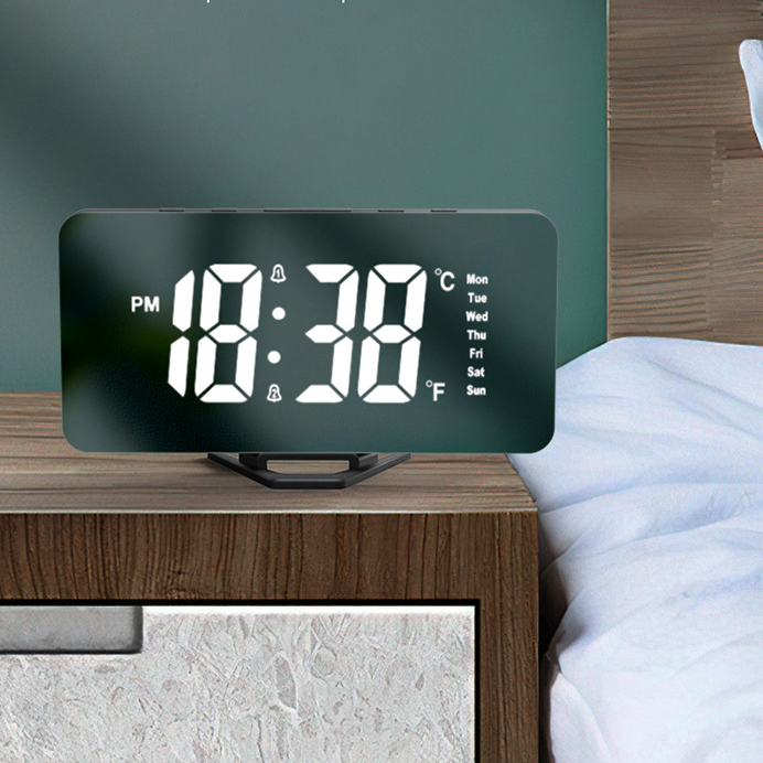 LED Digital Mirror Alarm Clock with  Display