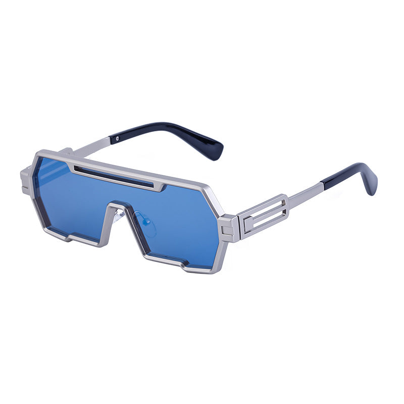Futuristic Metal-Frame Sunglasses
