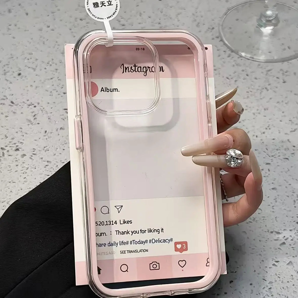 R&z - Luxury Candy Color Frame Clear Back Phone Case For iPhone 17 16 15 14 13 12 Pro Max 11 16PLUS 17 Acrylic Shockproof Bumper Cover