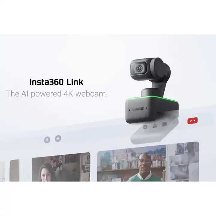 Insta360 Link - PTZ 4K webcam with 1/2 "sensor artificial intelligence monitoring gesture control video call isolated dialogue
