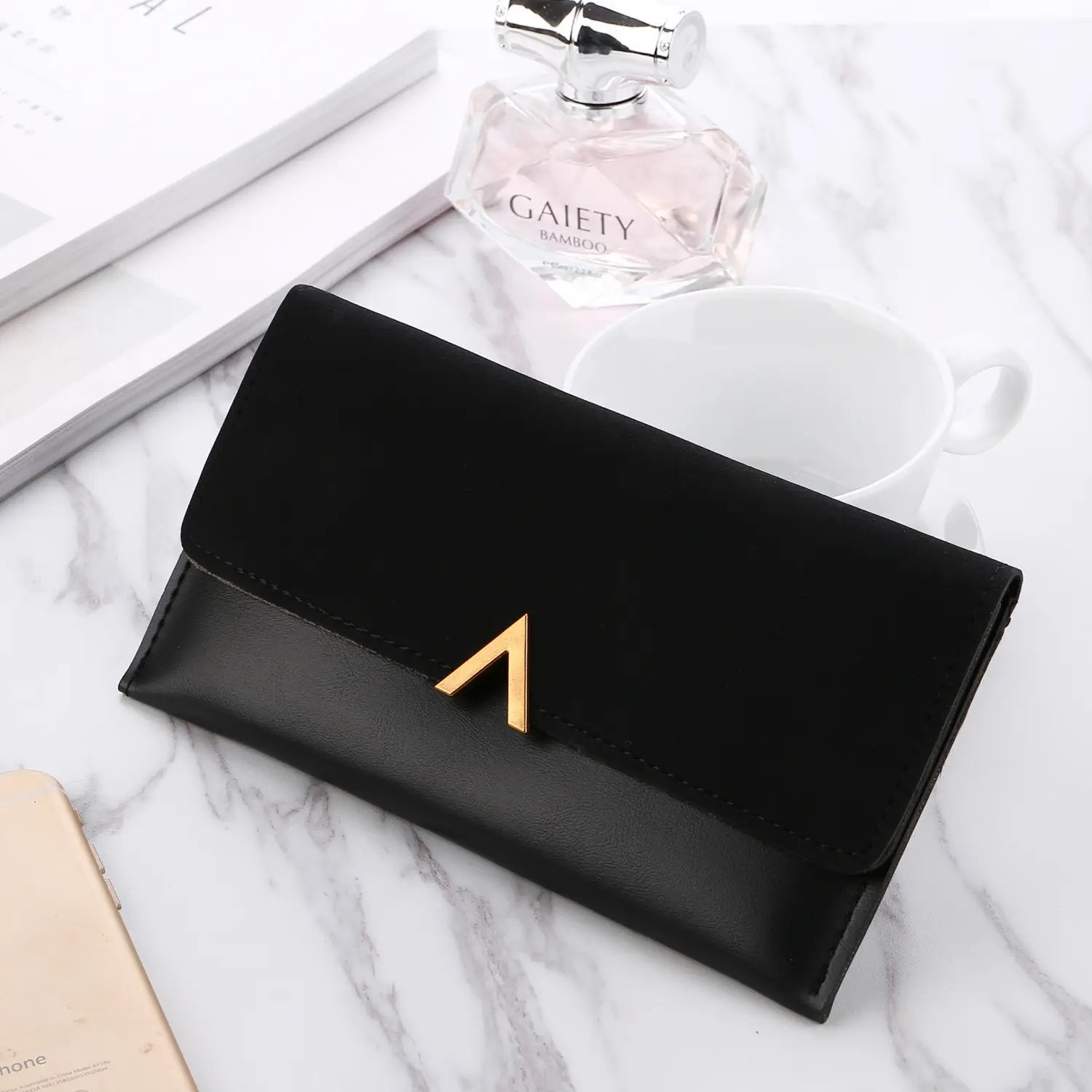 Frosted Color Matching Long Ladies Wallet