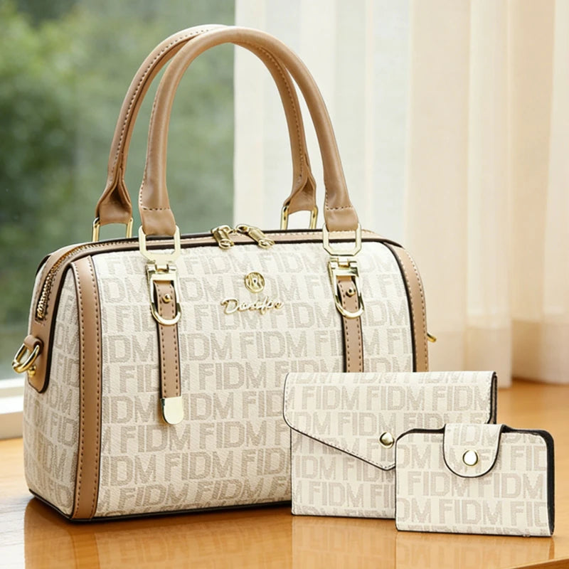 3-Piece Women's Boston Bag Set
