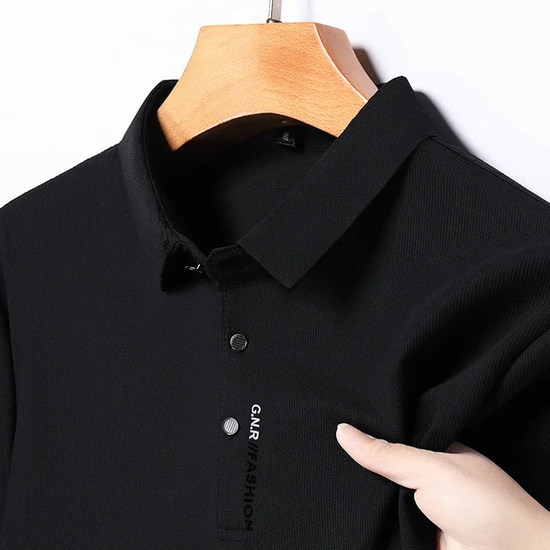 R&Z -Men's Short Sleeve Solid Color Polo Shirt
