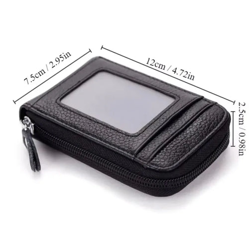 12 Slots RFID Blocking Leather Wallet for Men Women Accordion ID Card Holder Thin Minimalist Credit Card Organizer Slim