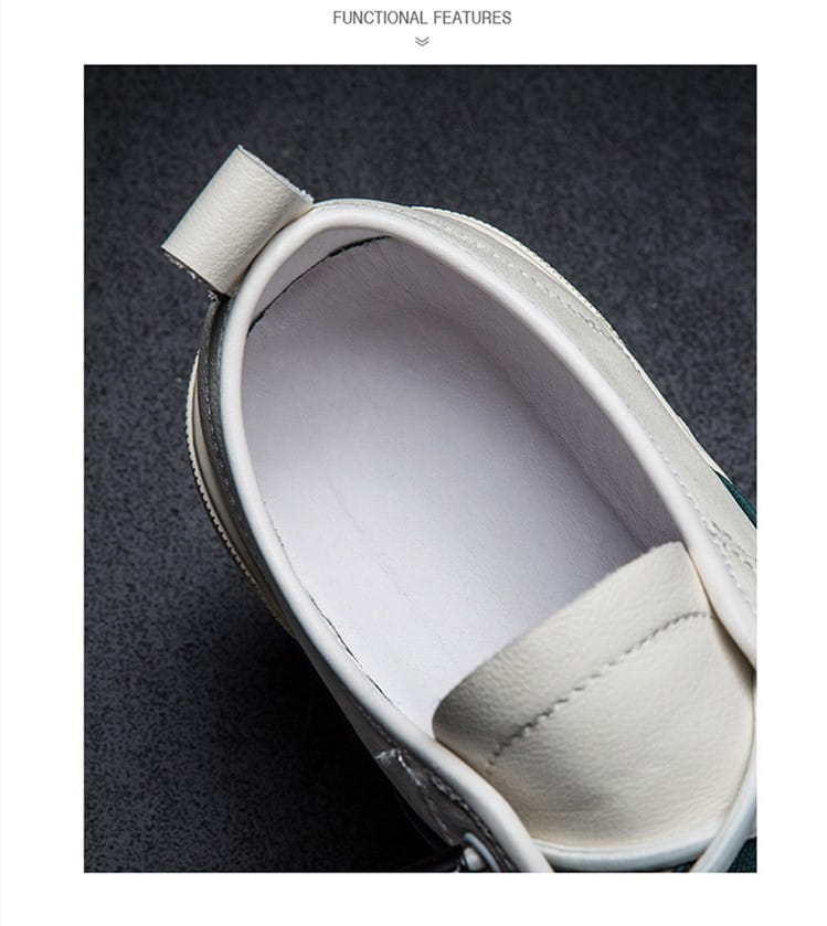 Men’s Casual Leather Sneakers - Trendy White Shoes