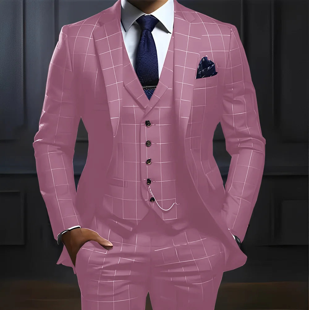 R&z - Suit Formal Business Work Clothes Party Groom Wedding Tuxedo Custom Color XS-5XL Suit Men