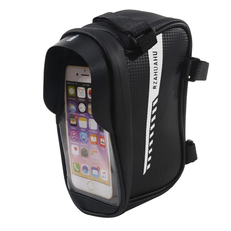R&z - Bicycle Front Beam Bag Front Tube Cycling Bag Bicycle Waterproof Phone Case Holder
