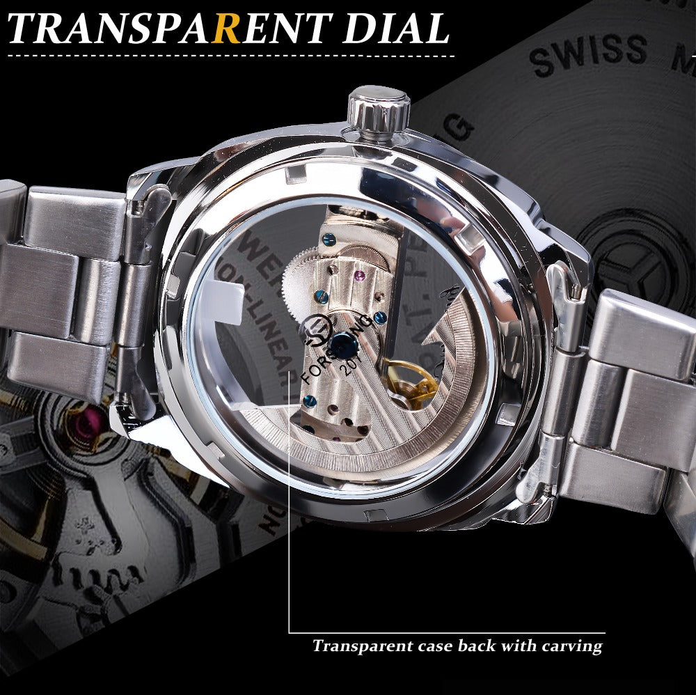 Forsining Men's Transparent Automatic Mechanical Watch