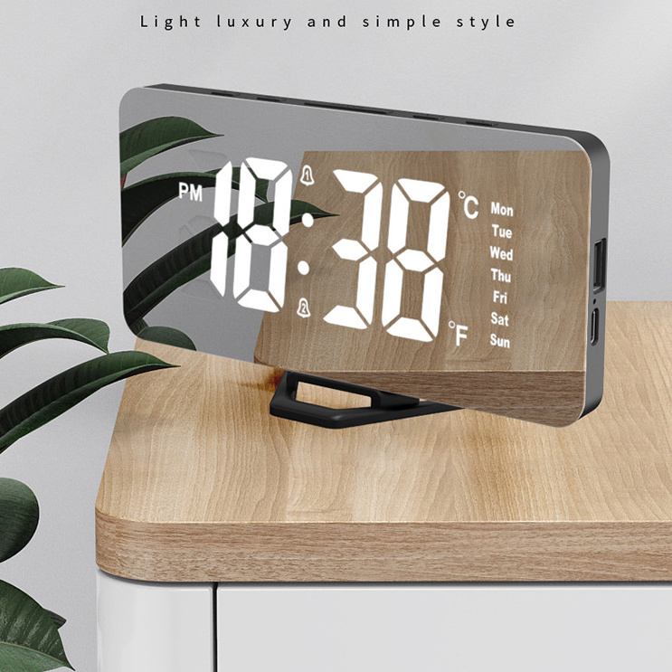 LED Digital Mirror Alarm Clock with  Display