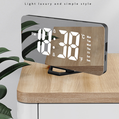 LED Digital Mirror Alarm Clock with  Display