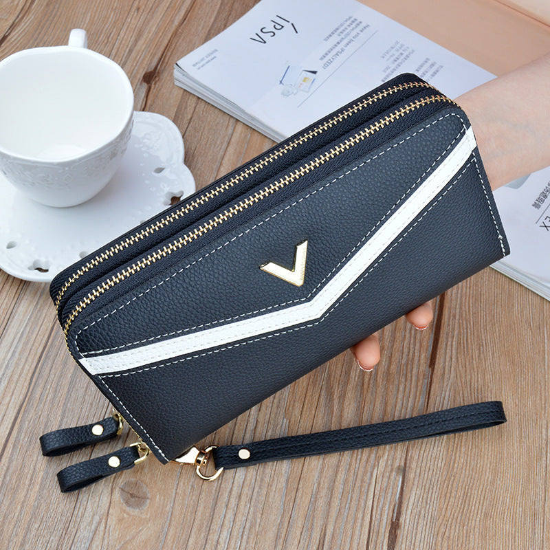 New Women's Long Double Zip Clutch Wallet