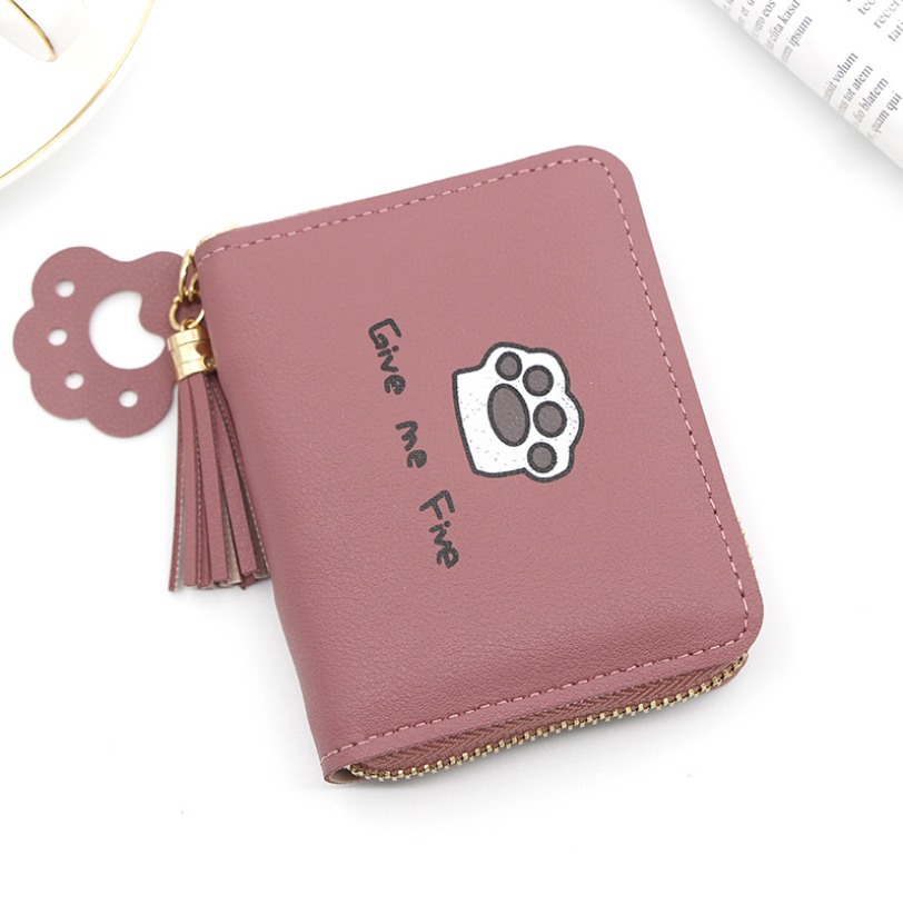 Fashionable Women's Short Wallet with Footprint Design