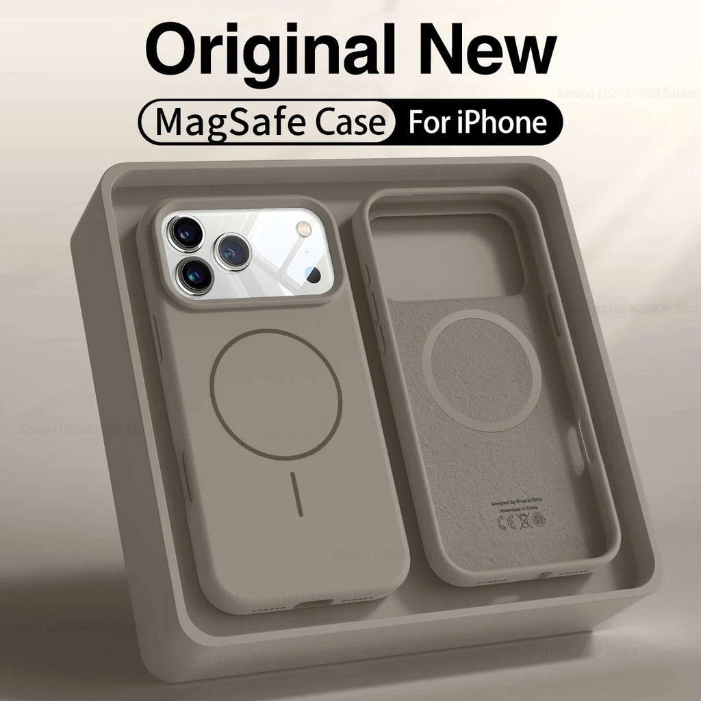Magnetic Original Liquid Silicone Case For iPhone 12 13 14 15 16 17 Pro Max For Magsafe Cases For iPhone 17 Air Phone Back Cover