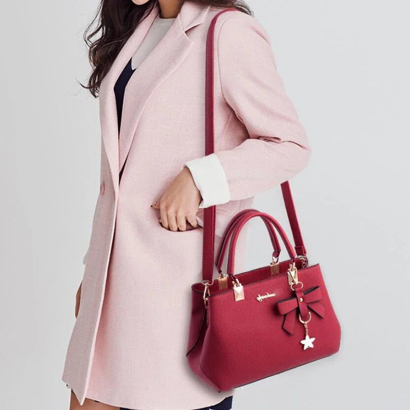 New  Elegant Shoulder Bag for Women Luxury Designer Handbags Female Bags Plum Bowknot Sweet Messenger Crossbody Bag