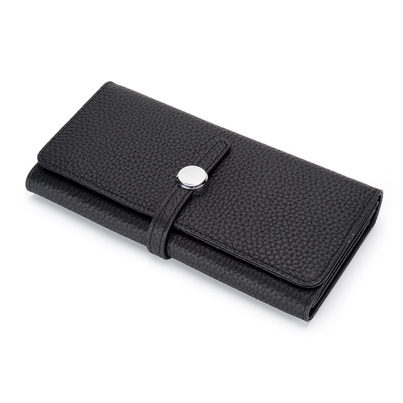 Women's Leather Folding Wallet with Large Capacity