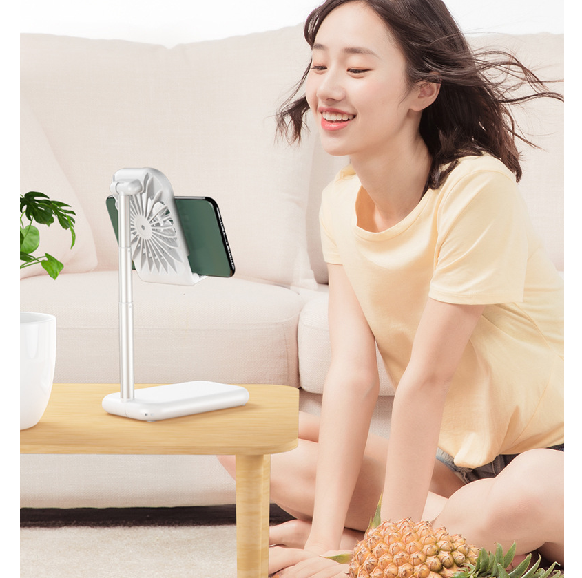 USB Mini Fan &amp; Adjustable Phone Stand