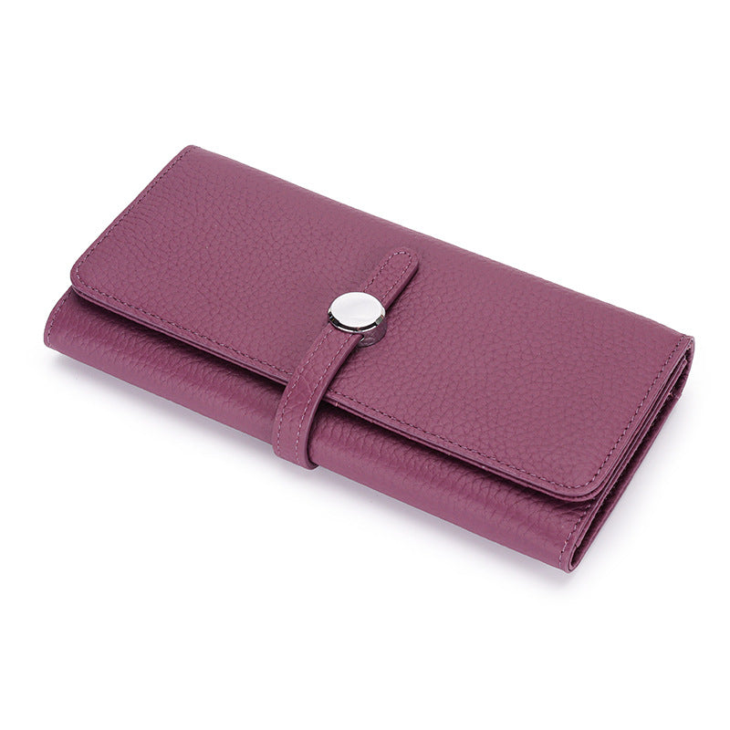 Women's Leather Folding Wallet with Large Capacity