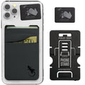 Gecko Travel Tech Double Mobile Phone wallet Smartphone & Android - credit card holder & adhesive wallet (GRAY-BLACK)