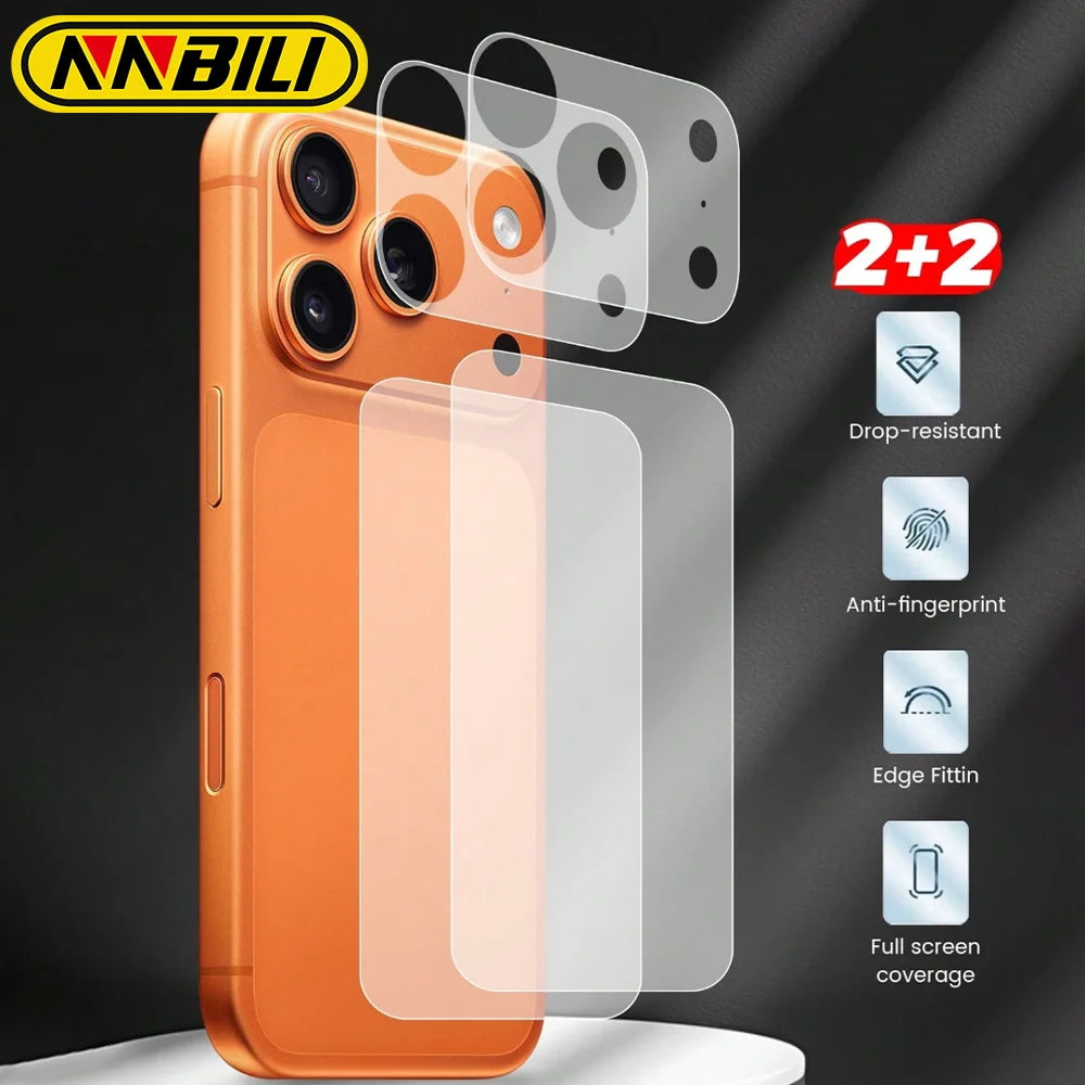 R&z - 2pcs/Set Matte Base Lens Film + Matte PET Back Film For IPhone 17 Pro Max/17 Pro/17 Phone Accessories Minimalist Design