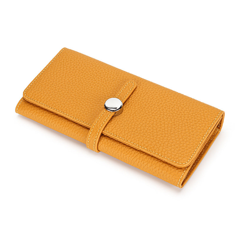 Women's Leather Folding Wallet with Large Capacity