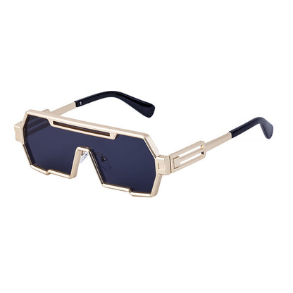 Futuristic Metal-Frame Sunglasses