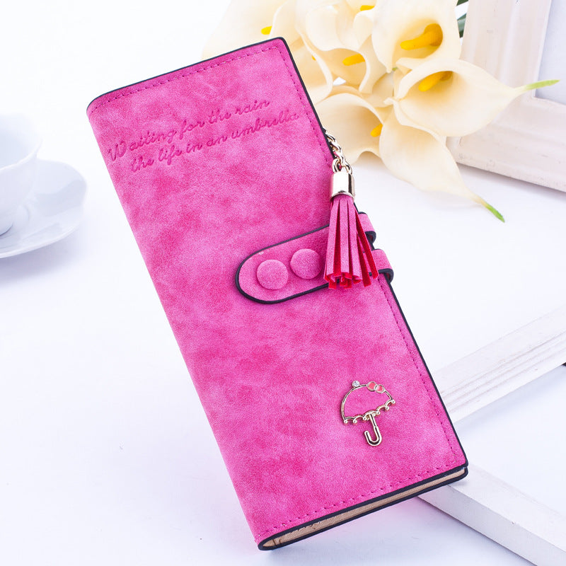 Korean Long Zipper Wallet with Multi-Handle Design