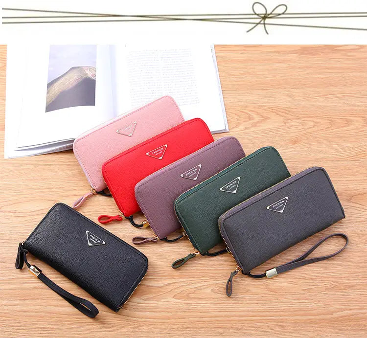 Large Capacity Casual Ladies Wallet with Lychee Pattern