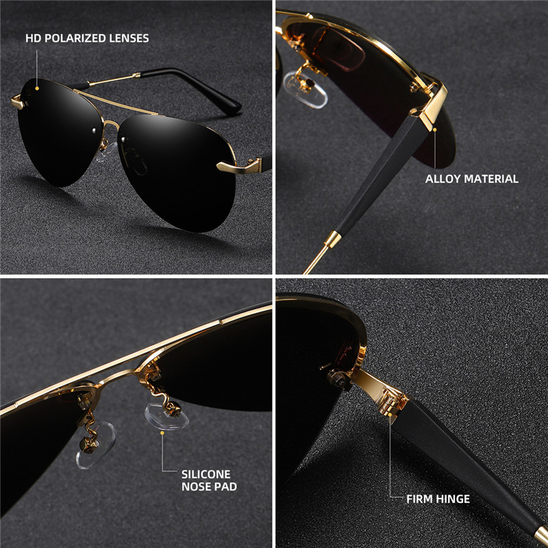 R&z - Polarized Classic Rimless Sunglasses