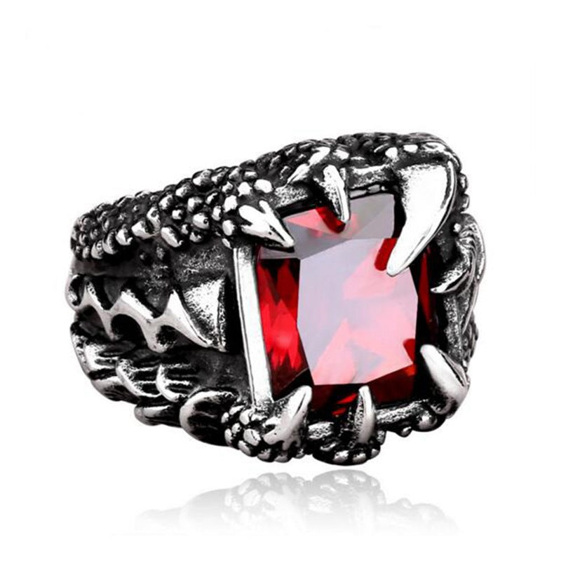 Dragon Claw Red Stone Ring