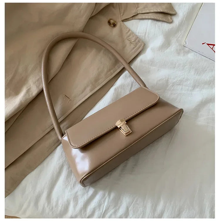 Women's Shoulder Bag Handbag Retro Underarm Bag Fashion Simple Solid Color New Hand Shoulder Bag
