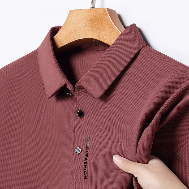 R&Z -Men's Short Sleeve Solid Color Polo Shirt