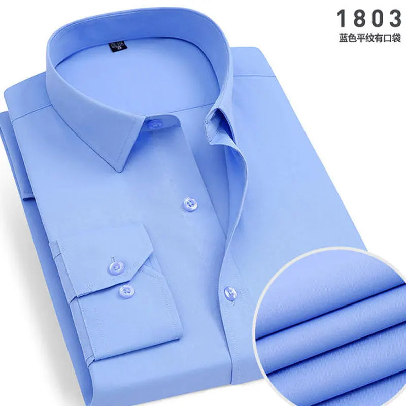 R&z - Spring New Men's Striped long-sleeved Shirt Non-ironing Anti-wrinkle Comfortable Breathable Business Casual Fashion Slim Fit
