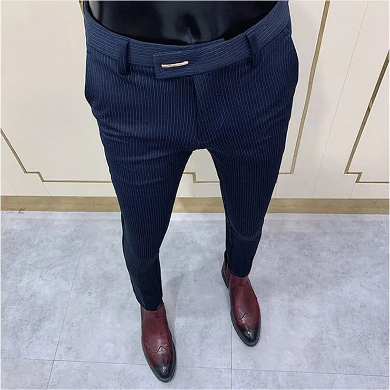 R&z - Casual Business Dress Pants Fashion Social Solid Wedding Party Suit Pants Slim Fit Suit Pants