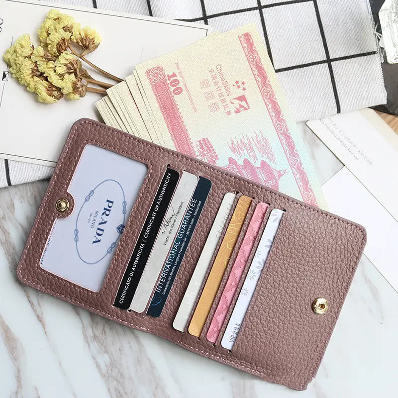 Women’s Short Leather Wallet - Simple Multifunctional Design