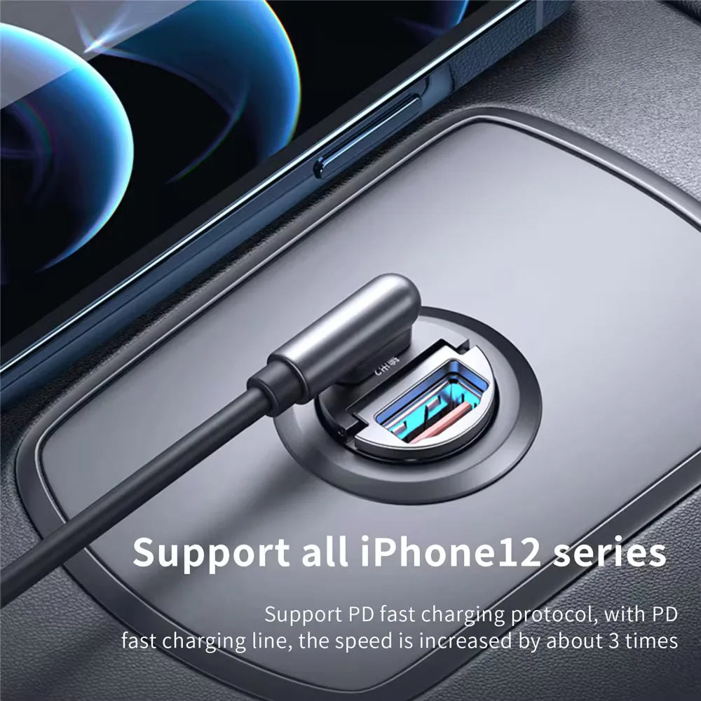 R&z - Car Charger 12-24V Lighter Fast Charging Car USB Type C Charger for Xiaomi Samsung Huawei iPhone Power