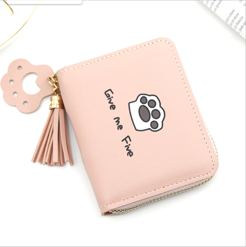 Fashionable Women's Short Wallet with Footprint Design