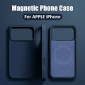 R&z - Luxury Silicone Magnetic Phone Case For iPhone 16 14 12 11 13 15 17 Pro Max