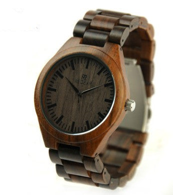 R&z - Natural Ebony Wood Couple Watches