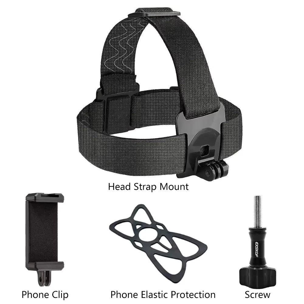 R&z - Holder POV Headband Strap for iPhone Samsung GoPro Insta360 DJI Action Camera Hands-Free Vlog Cycling Shoot
