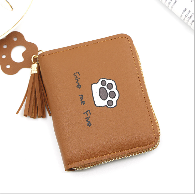Fashionable Women's Short Wallet with Footprint Design