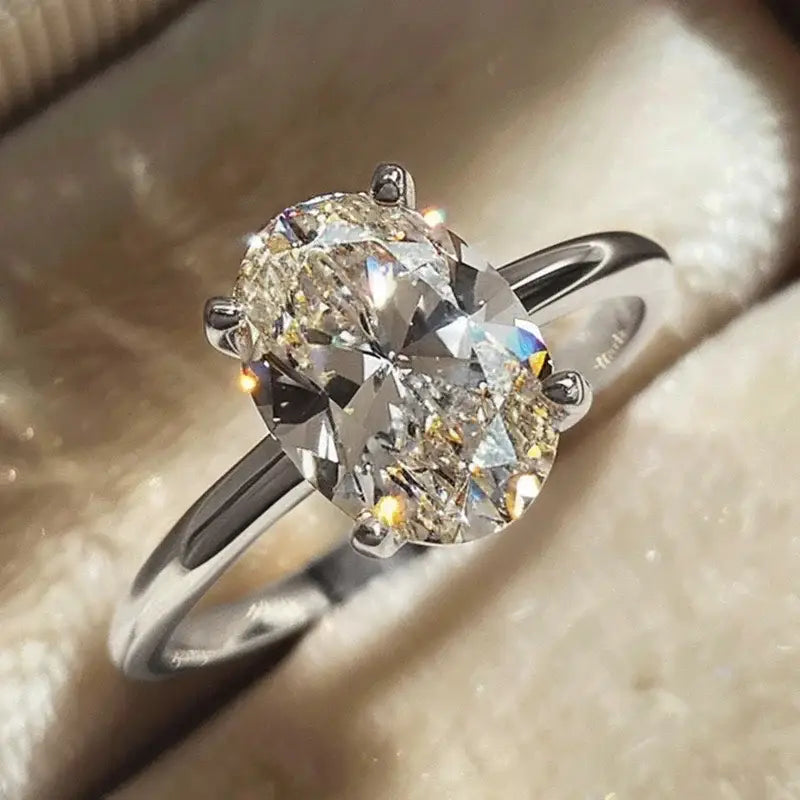 925 Sterling Silver Luxury Shiny 1-8CT Zircon Engagement Ring Wedding Band For Women Promise Eternity Ring Fine Jewelry