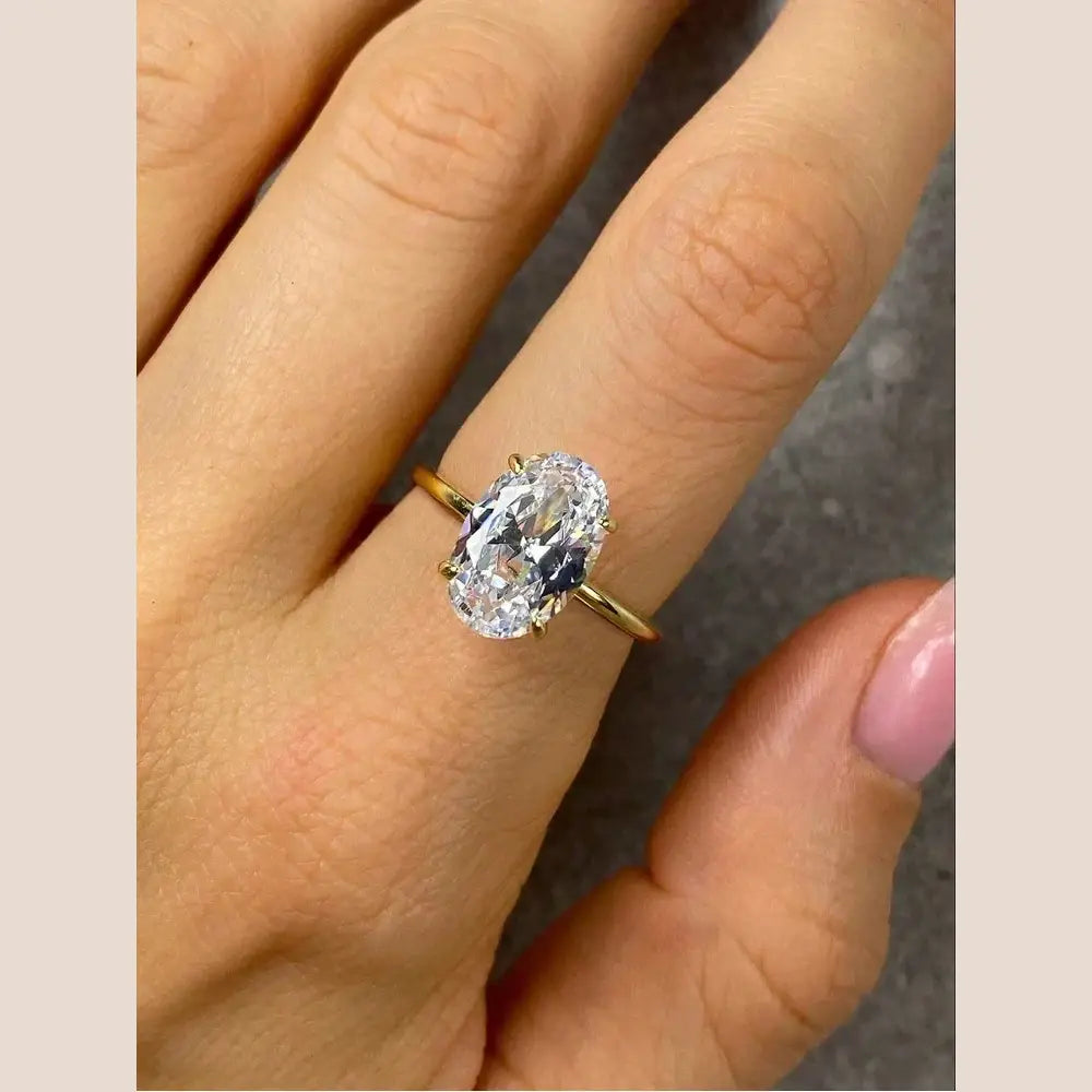 925 Sterling Silver Luxury Shiny 1-8CT Zircon Engagement Ring Wedding Band For Women Promise Eternity Ring Fine Jewelry