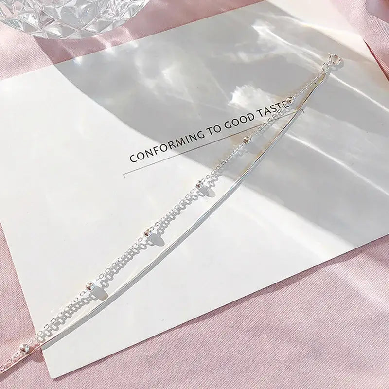 925 Sterling Silver Round Ball Lucky Bracelets Woman Double-Layer Snake Chain Hot Top Quality Jewelry Wedding Jewellery