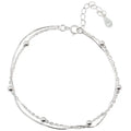 925 Sterling Silver Round Ball Lucky Bracelets Woman Double-Layer Snake Chain Hot Top Quality Jewelry Wedding Jewellery